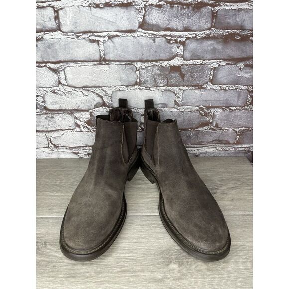 Barneys New York Brown Suede Leather Chelsea Desert Boots Shoes Men Sz 10.5US/44